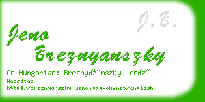 jeno breznyanszky business card